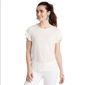 Vineyard Vines  White Flutter Sleeve Top